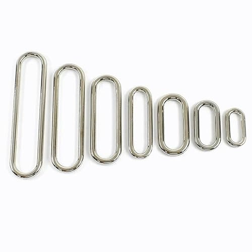 20Pcs 15-60mm Seamless O Ring Oval Metal Buckles Coat Belt Adjust Rings Bag Strap Connect Loop Webbing Hook Clasp Accessories(Silver-20Pcs,20mm)