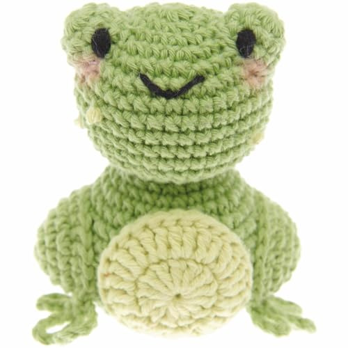 Rico Design Ricorumi Mini Easy Häkelset – Kreatives DIY Häkelset als Geschenk für Hobby & Freizeit, mit Garn, Nadel & Anleitung (Frosch)