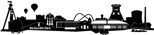 plot4u Wandtattoo Gelsenkirchen Skyline Schalke Stadt Dekoration Wohnzimmer Schlafzimmer 100 x 22cm schwarz