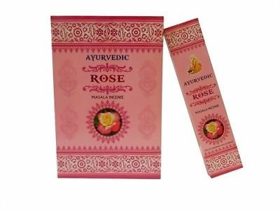 Encens Ayurvedic Masala Incence ROSE 12 Boîtes de 15 Bâtonnets