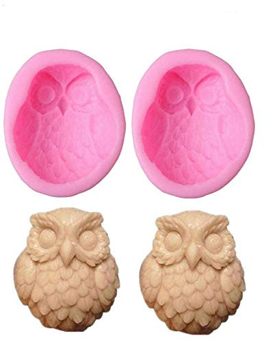 Mose Cafolo 2 Stück große 3D-Silikon-Eulen-Seifenformen für selbstgemachte Seife, Kuchen, Schokolade, Ornamente