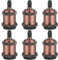DiCUNO E27 vintage solid Lampenfassung, Aluminium & Keramik Lampenhalter, E27 Sockel für Glühbirne, Antiker-Look für Wand-, Tisch- & Deckenleuchte, DIY Zubehör, Red Copper, 6er Pack