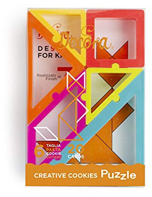 DECORA COD. 0255408 CREATIVE COOKIES PUZZLE SET 6 EMPORTE-PIÈCES ET 20 CARTES