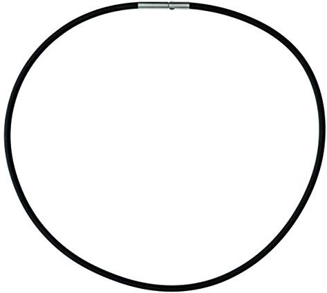 Ernstes Design Halskette, Kette, Kautschukseil schwarz 3mm mit Clic-Verschluss KS3C (40)