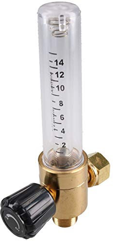 Flowmeter 0-14 LPM Welding Gas Bottle Flow Metre Gauge Welder Argon MIG