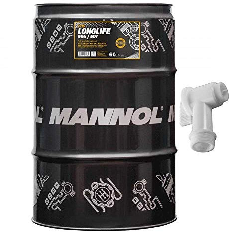 60 Liter MANNOL 7715 LONGLIFE 504/507 Spezialmotoröl API SN ACEA C3 inkl. Auslaufhahn SAE 5W-30 SN/CF Longlife-04 MB 229.51 GM dexos2 504.00/507.00/