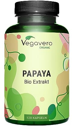 Bio Papaya Kapseln Vegavero® | Hochdosiert: 1400 mg Extrakt | 120 Stück | 100% Organic | Vegan & Ohne Zusätze | Laborgeprüft