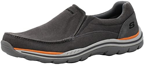 Skechers Men's Expected Avillo Relaxed-Fit Slip-On Loafer Charcoal/Orange 11.5