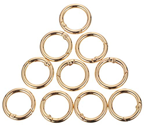 10 Piezas de Mosquetón de Resorte Redondo Mosquetón O Anillo de Clip de Resorte de Gatillo Llavero Hebilla de Clip de Presión Gancho Diy Accesorios para Bolso de Mano Correa de