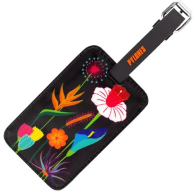 Pylones Gepäckanhänger – Reise Garten Blume 7 x 11 cm Stoff beschichtet