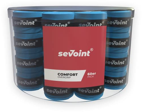 sevoint® - Overgrip Selbstklebendes Griffband mit Anti-Rutsch-Effekt für Tennis Badminton oder Squash (60er Pack, blau)