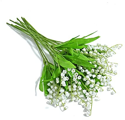 UESDU Fiori artificiali vividi, in plastica, confezione da 10 fiori di giglio finti bouquet di arbusti vegetali per la decorazione di casa e giardino