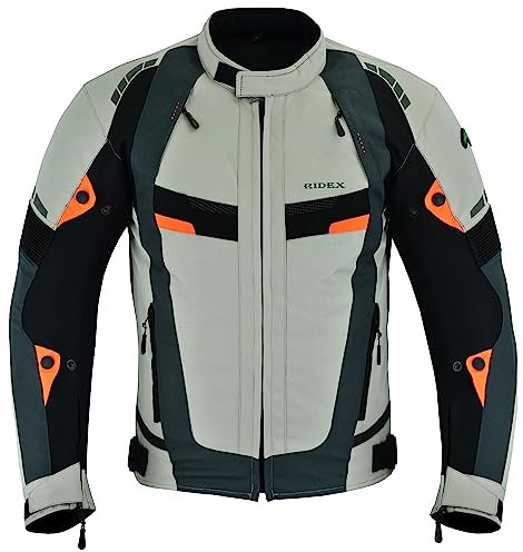 RIDEX Mens CJ227 Motorcycle Motorbike Jacket Breathable Waterproof with Armours (as8, alpha, l, regular, regular)