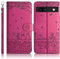 Succtopy Cover per Google Pixel 7a Flip Caso in PU Pelle Premium Portafoglio Custodia Google Pixel 7a [Protezione Completa] [Slot Scheda] [Kickstand] - Rosa Rossa
