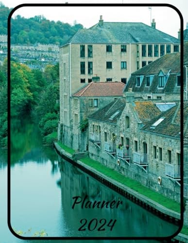 Bath-UK Cover: 2024 Daily Planner, 12 months (January to December) Planner by AT-A-GLANCE- Dated Planner, Organizer and Calendar, Weekly Planner - ... Notes, Contacts - 8.5x11- Pretty, Simple