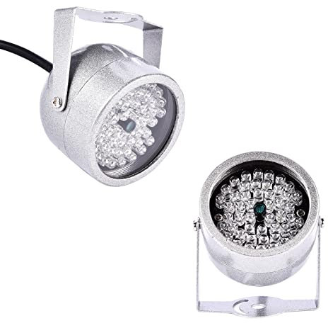 Illuminateur Infrarouge, 48 LED, Grand Angle de 60 Degrés, Lumière Infrarouge LED étanche avec Contrôle Automatique de L'alimentation CDS pour Caméra de Vidéosurveillance, Caméra