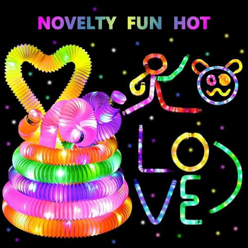 Leuchtstäbe Lichtröhren LED Pop Tubes Knicklichter Mitbringsel Kindergeburtstag Kleine Geschenke Party Dekoration Halloween Advent Weihnachten Hochzeit Camping Konzert Geschenk (12 Stück)