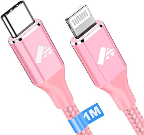 Aioneus Câble USB C vers Lightning 1M [Certifié MFi] Chargeur iPhone Type C Rapide Power Delivery Nylon Tressé pour iPhone 14/14 Pro Max/13/12/11, iPad Pro