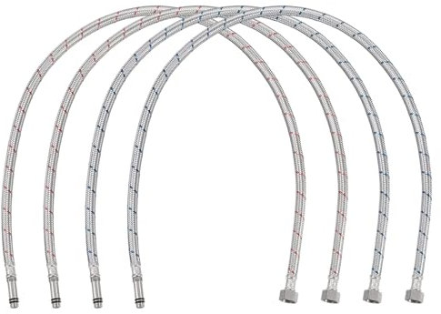 QUARKZMAN Connecteur de Ligne d'Alimentation de Robinet de 39 Pouces de Long, 4 Pièces, Filetage de Compression Femelle G3/8 x Connecteur Mâle M10, Tuyau en Acier Inoxydable Tressé 304