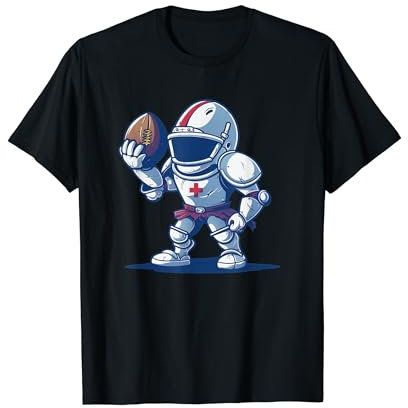 Sportlicher Ritter mit Fußball für Sportfans T-Shirt