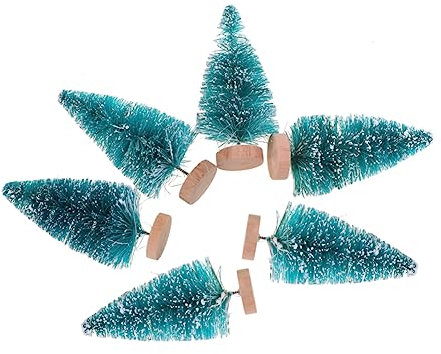 TOPBATHY 12 STK Miniaturen Weihnachtsbaum Glasfaser-Mini-Weihnachtsbaum Künstliche Weihnachtshandwerksverzierungen Schreibtischaufsatz Dekor Bambus Kleines Schwert Esstisch