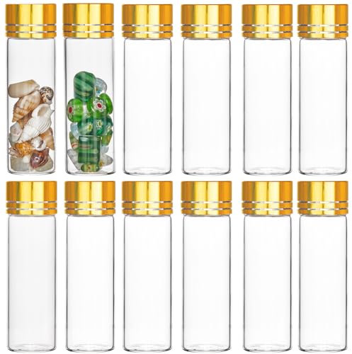SUNNYCLUE 30 frasco Pequeño con Tapa de Rosca de Aluminio, Mini Botellas de Vidrio de 15 ml, Pequeñas Botellas de Cuentas de Vidrio, Frascos de Almacenamiento de Vidrio, Viales de Vidrio Transparente,