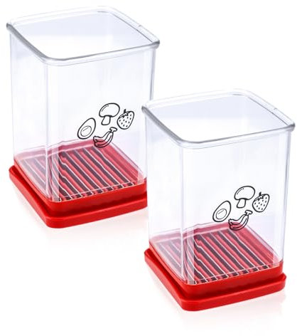 2pcs Fruit Cup Slicer, Speed Vegetable Cutter Stainless Steel Strawberry Slicer Handheld Slicing Tool for Egg Banana Quickly Making Salad Kitchen Gadget