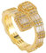 Hip Hop Iced Out Ring für Männer und Frauen – 18 Karat vergoldeter Bling Big Micro Pave CZ simulierter Diamantring – Geometrie-offener Bandring-Schmuck (Farbe: Gold, Größe: 07)