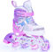 Inliner Skates Kinder Rollschuhe mit Beleuchteten Rädern Roller Skates bis zu 4 Größen Verstellbar Schuhe mit Rollen für Kinder Mädchen Jungen Teenager Anfänger Damen Herren (Lila, L)