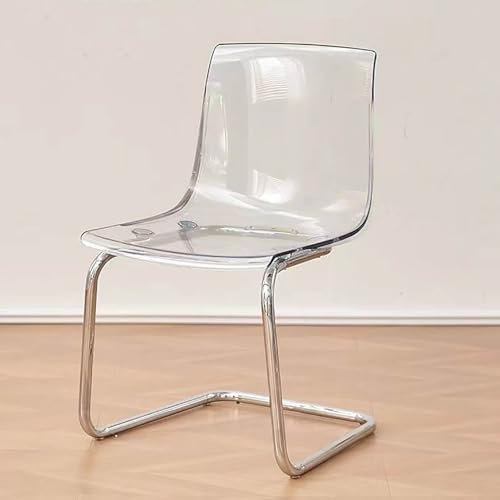 BK&MF Durchsichtige Esszimmerstühle,Modern Dining Side Chair, Küchenstühle mit transparentem Sitz Metallbeine für Esszimmer, Küche,C,47x54x83cm(19x21x33inch)
