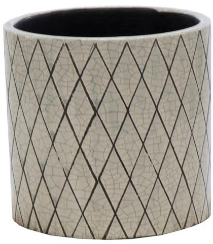 Dadeldo Living & Lifestyle Blumentopf -Wiped- Keramik 24x25cm grau Übertopf Dekoration