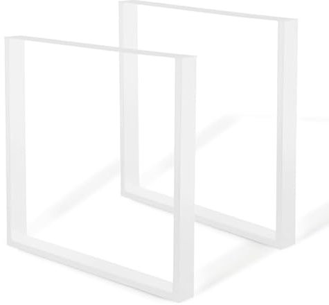 IDMarket - Lot de 2 Pieds de Table carrés métal Blanc 78x71 cm Design Industriel