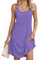 Chicrise Robe Ete Femme sans Manches Chic Et Elegant Robe De Plage Col Rond Ample Casual Robe Mi Longue Violet Petit 34-36