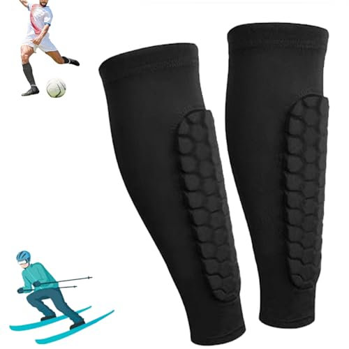 NAUXIU Skiguard Socks, 1 Pair Shindefender Shin Guards, Ski Shin Guards, Schienbeinschoner Skischuhe Socken, Shin Defender Shin Guards Kids, Schienbeinpolster Ski, Shin Pads Cover for Sports