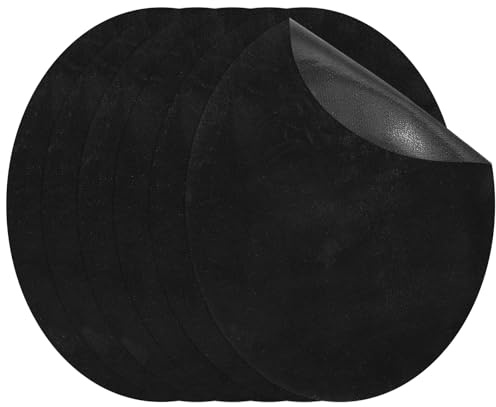PATIKIL Bügelflicken 11 x 14 cm, 6er Pack ovale Ellenbogenflicken Knie-Reparaturflicken Wildleder Stoffapplikationen für Hemd Jeans Jacke Kleidung Reparatur Dekorationsset, Schwarz