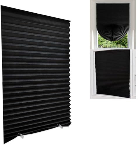 4 Stück Dachfenster Plissee Haftfix, Plissee Jalousien Fenster, ohne Bohren, mit Saugnäpfen, Sofortige Temporäre Privatsphäre, Thermoplissee ohne Bohren Faltrollo für Fenster (weiß,60 x 180 cm)