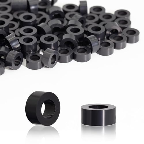 KINETOX 100 Pièces Rondelles d'espacement Rondes en ABS Entretoises Plastique Isolantes Rondelle Plastique M6 pour vis M6 11x3 mm pour Circuit Imprimé | Isolation électrique