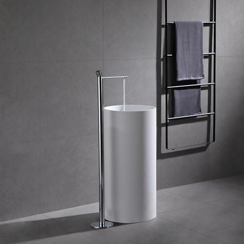 Robinet de Baignoire Salle de Bain Douche Mitigeur Robinet de Baignoire Autonome Autonome Rotation à 360° Eau Chaude Et Froide sur Pied Chrome
