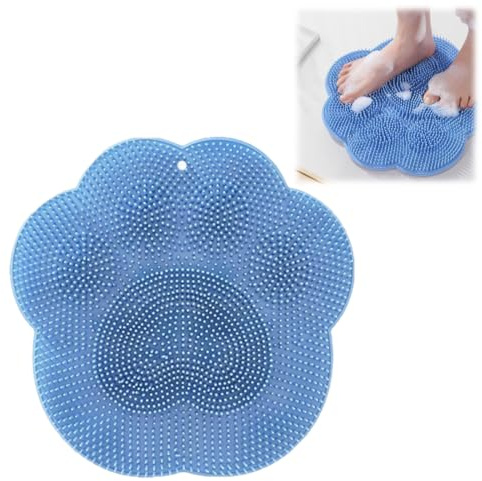 Tappetino per la pulizia dei piedi da doccia con ventose antiscivolo, tappetino per il massaggio dei piedi e della schiena da doccia