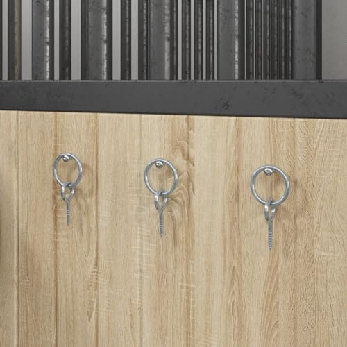 INLIFE Anbinderinge mit Ösenschrauben 3 STK. Silbern Stahl,Sportartikel,Outdoor-Aktivitäten,Reitsport-Zubehör,Pferdebedarf,Pferdefutter,Silber,0.38 KG,172471