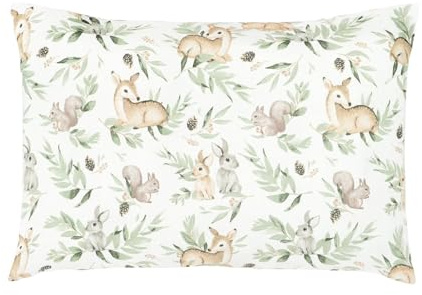 Balbina Kissenbezug 60 x 40 cm, Beige/Braun Waldfreunde | für Kinder & Babys, 100 % Baumwolle, für Kinderzimmer, Kinderwagen oder Kinderbett, mit Reißverschluss