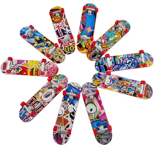 JRYGAC 12 Set Mini Finger Skateboard Skatepark Spielzeug Bedruckt Spielzeug | Mini Skateboard Kinder Spielen Oder ALS Finger Skateboard Dekoration Geschenke für Geburtstags, Halloween, Weihnachten Ostern
