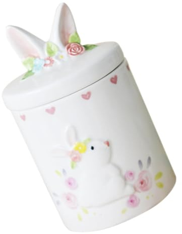 SHINEOFI Keramikdose mit Osterhasenmotiv Luftdicht Verschlossen Aufbewahrungsglas für Süßigkeiten und Snacks Keramik Vorratsglas für Ostern Vielseitige Küchen Dose