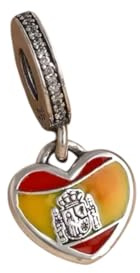 Abalorio bandera de España de plata de ley 925,compatible con abalorios Pandora y muchas otras pulseras de abalorios.
