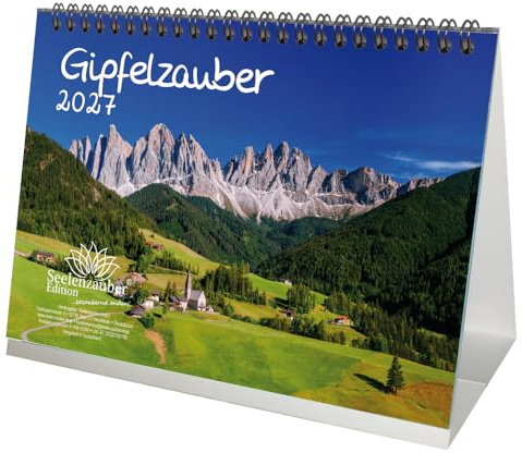 Gipfelzauber DIN A5 Tischkalender für 2027 Berge und Gipfel - Seelenzauber
