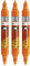 Molotow One4All Acrylic Twin Marker (Strichstärke 1,5 mm und 4 mm, hochdeckend und permanent) 3 Stück Farbe 218 neon orange floureszierend