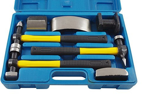 Stahlkaiser Marteau et maillet de carrossier, 7 pièces, Bleu, Fibre de verre
