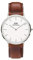 Daniel Wellington Herren-Uhren Analog Quarz One Size, Braun, Silber 32002443