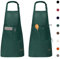Viedouce 2 Pezzi Grembiule da Cucina Chef,Grembiule da Ristorante BBQ Bar Chef Cucina,Regolabile Grembiuli con Tasche Chef di Cucina,Impermeabile,Gembiule Cucina Uomo Donna (Verde)