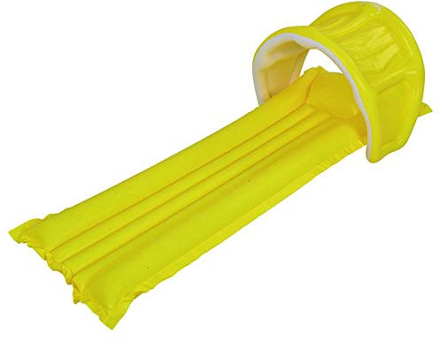 ASAB Inflatable Sun Protector Canopy Lilo Mat Summer Beach Lounger Pool Float Outdoor Swimming Holiday Sun Pools Sea Air Bed 183x75cm - Yellow